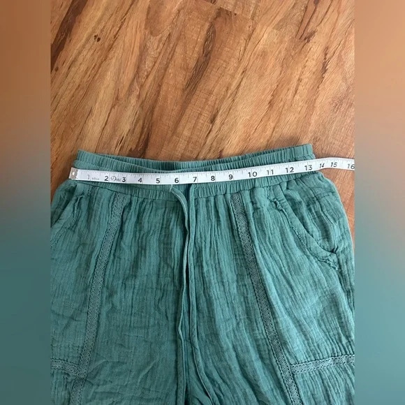Bohemian Gauze Flowy Harem Cotton Tie Bottom Pants Womens S - Picture 8 of 11